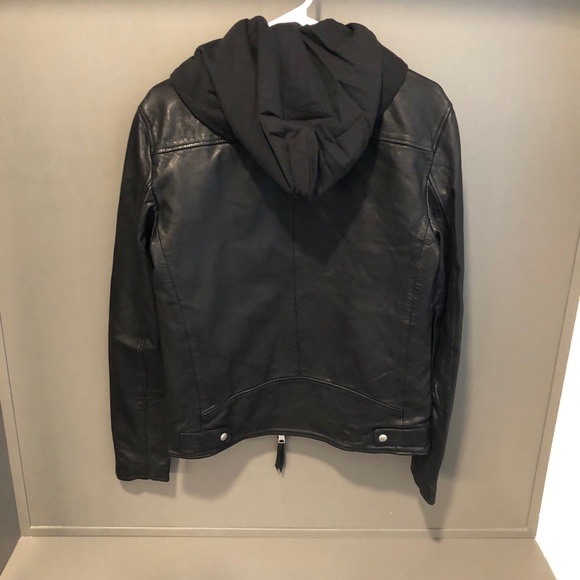 ALLSAINTS HARWOOD LEATHER BIKER JACKET - Picture 2 of 5